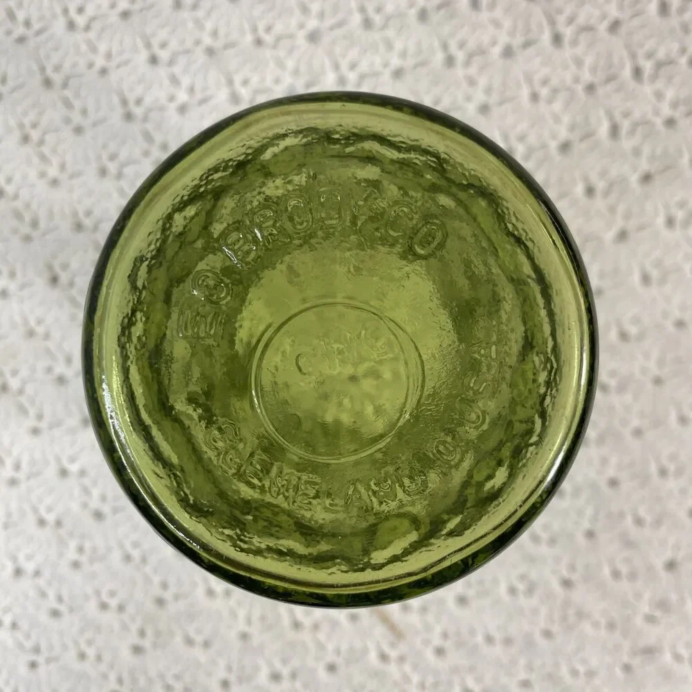 Brody Vintage Emerald Green Crinkle Glass Vase 8.5